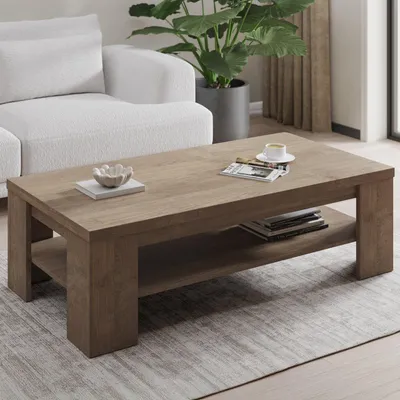 Immagine prodotto di Dmora Tavolino da Salotto Carlazzo 130x67x41h cm Marrone Noce, un Vano Forma Rettangolare