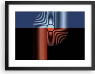 Produktbild von Gerahmtes Poster - Schwarzer Rahmen - Abstraktion Moderne Minimalismus - 40x30 cm - Wand Bild - Wanddeko - Wandbilder - Kunstposter - Wandposter - Bilderrahmen - Bilder - Kunstdruck - P2BAA40x30-4520