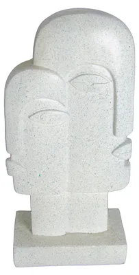 Produktbild von Moderne Dekofigur Abstraktes Gesicht aus Polyresin Weiss H 28 cm