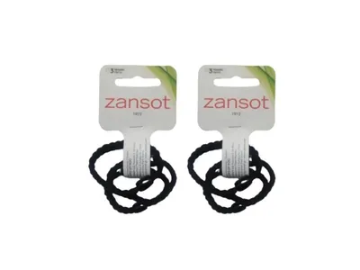 Obrázek produktu pro ZANSOT 2 × Pletené elastické gumičky do vlasů, černé, 3 ks