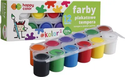 Produktbild von Tempera-Plakatfarbe, 12 Farben x 25 ml, Happy Color