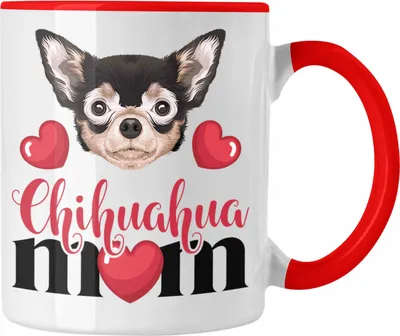 Produktbild von Trendation - Chihuahua Besitzer Mom Mama Tasse Geschenk Lustiger Spruch Geschenkidee Chihuahua Besitzerin (Rot)