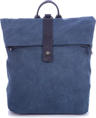 Produktbild von Jennifer Jones Damen Canvas Rucksack A4 Umschlagklappe für Arbeit A4 Dunkelblau