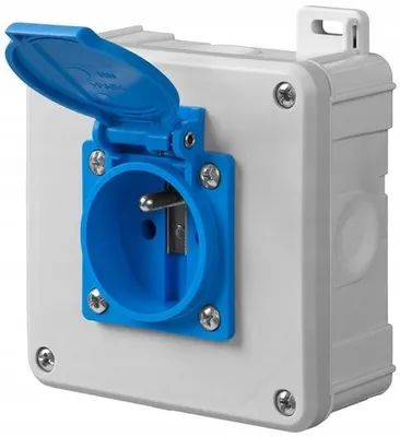 Image de Prise Murale Électrique Elektro-Plast Nasielsk grise 6150-00