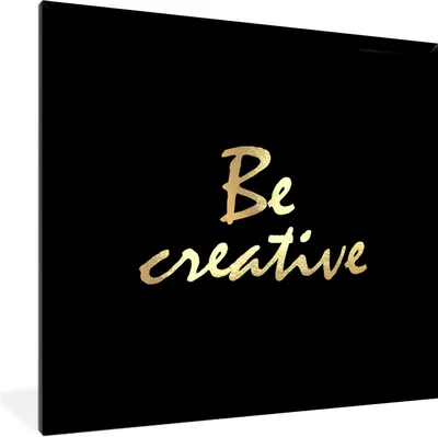 Produktbild von MuchoWow® Gerahmtes Poster Zitate - Kreativ - Gold 40x40 cm - Poster mit Schwarzem Bilderrahmen Wandposter Rahmen Foto Bilder - Mit Rahmen - Wanddekoration Schlafzimmer