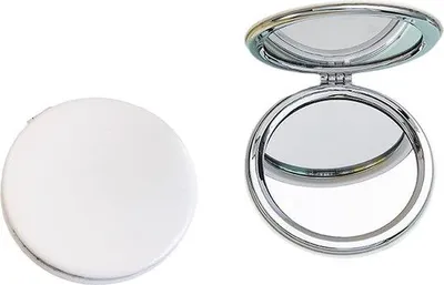 Immagine prodotto di Specchio da mano rotondo pieghevole da 8 cm con superficie in PU, professionale e compatto