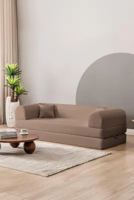 Productafbeelding van Hanah Home, 3-persoons slaapbank, beige, 100% ribfluweel, 190 cm | Ouderencode