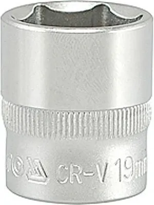 Produktbild von Yato YT-3814, Buchse, 3/8", Metrisch, 1 Kopf/Köpfe, 19 mm, Chrom-Vanadium-Stahl