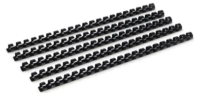 Productafbeelding van Plastic Bindruggen, 12 mm, 21 ringen, 90 vel bindcapaciteit, Zwart, A4, 100 stuks
