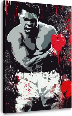 Produktbild von Boxer Pop Art Ali Sport Leinwandbild Wandbild Kunst XL: 80x120x2cm