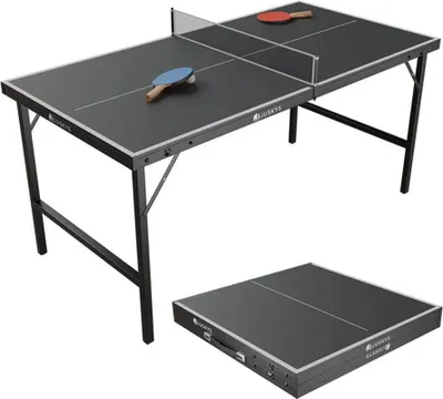 Obrázok produktu pre Stôl na stolný tenis Flexi 24876, skladacia a ľahko prenosná stolová doska vrátane príslušenstva, 152 x 71 x 71 cm, čierna