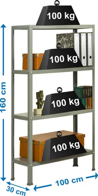 Obrázok produktu pre Metalregal SIMONHOME CLASSIC PLUS 4/300 CINZA/GRAU