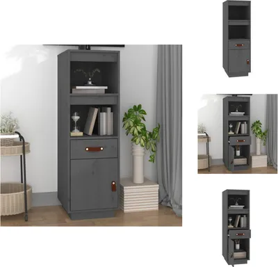 Zdjęcie produktu dla vidaXL Kredens szary 34x40x108,5 cm sosna lita - Kredensy