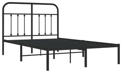 Obrázok produktu pre vidaXL Posteľný rošt s čelom kovový čierny 120x200 cm