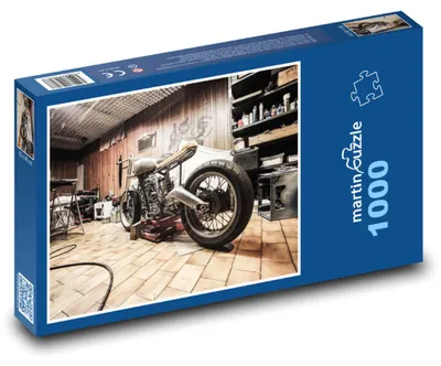 Zdjęcie produktu dla martinpuzzle - Puzzle 1000 elementów - Motocykl w garażu