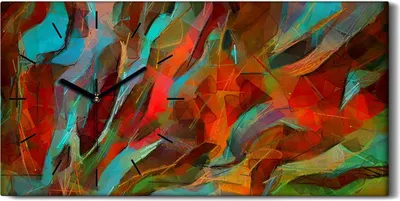 Produktbild von Küche Wohnzimmer Wand Leinwand Uhr Geräuschlos 60x30 Malerei Abstrakte Kunst - schwarze Hände