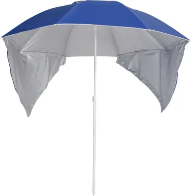 Imagen del producto de vidaXL Parasol de playa con paneles laterales, color azul, 215 cm
