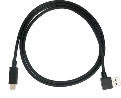 Produktbild von SYSTEM-S USB 3.1 Kabel 1 m Typ C Stecker zu Typ A Stecker Winkel in Schwarz
