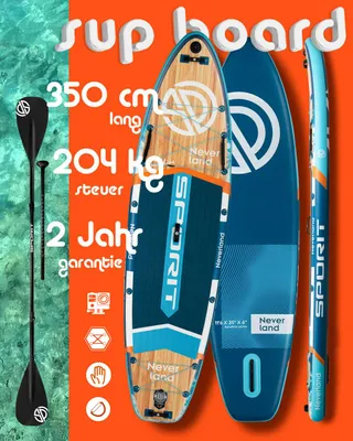 Produktbild von Ultraleichtes & stabiles Yoga Sup 350 cm für 1 oder 2 Personen von Sporit — Neverland Stand Up Paddle Board inkl. 1 zusätzliches Paddelblatt, Rucksack