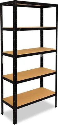Produktbild von Famanu Metallregal - Robuste Konstruktion - 180x23x60cm - Schwarz