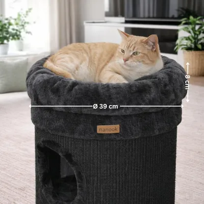 Produktbild von Katzenbett für Kratztonnen bis Ø 38 cm, Farbe:Anthrazit, KI-generiertes Bild