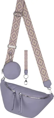 Produktbild von Bauchtasche Crossbody-Bag Umhängetasche Kunstleder Italy-Design PURPLE (50529)
