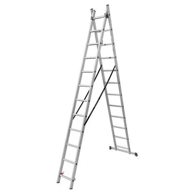 Produktbild von HAUSMARKT Schiebe-Teleskopleiter 2 x 11 Stufen – Arbeitshöhe bis 6,50 m, 150 kg belastbar