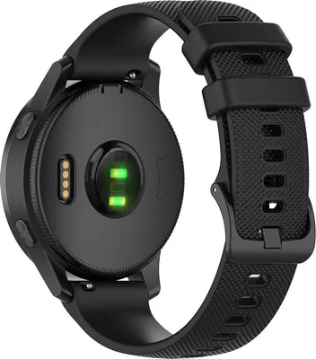 Produktbild von Jumada Silikonarmband Schwarz - 20 mm - Passend für Garmin Smartwatches - Schnellverschluss - Bequeme Passform
