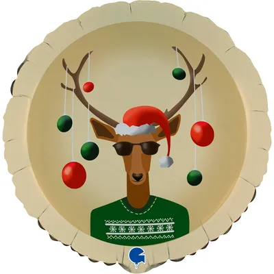 Produktbild von 18"/Ø46cm Folienballon "Weihnachtsrentier"