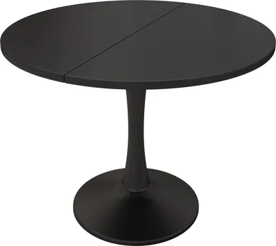 Image de OKWISH Table À Manger Extensible - Ovale Avec Plateau Amovible, MDF, 140 x 100 x 75 cm - Noir