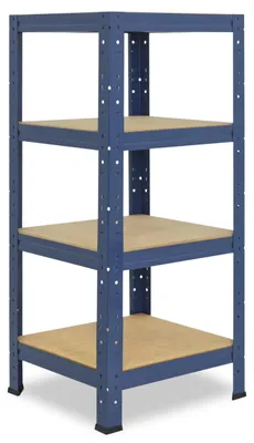 Image de shelfplaza HOME 90x60x60 cm Étagère charges lourde en bleu avec 4 étagères et une capacité de charge de 175 kg par étagère