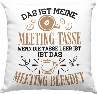 Produktbild von Trendation - Lustige Meeting Deko-Kissen mit Füllung 40x40 für Büo Office Gadgets Geschenk für Kollege Kollegin Deko-Kissen mit Füllung 40x40 (Blau)