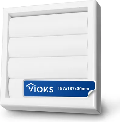 Produktbild von Jalousie weiß 125erR Außenjalousie 187x187x30 mm Ablufthaube für Dunstabzugshaube