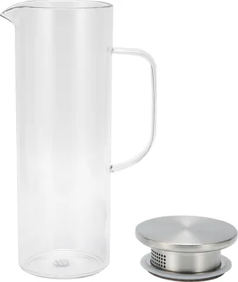 Zdjęcie produktu dla Butelka na zimną wodę o pojemności 1100 ml, przezroczysty dzbanek na zimną wodę/sok z pokrywką do użytku domowego, pokrywka ze stali nierdzewnej