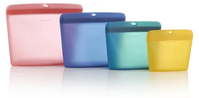 Immagine prodotto di Set completo di contenitori in silicone per alimenti, composto da 4 pezzi
