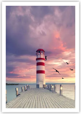 Produktbild von Poster - Poster ohne Rahmen - Laterne Meer Küste - 70x100 cm - Wand Bild - Wanddeko - Wandbilder - Kunstposter - Wandposter - Bilder - Kunstdruck - Wanddekoration - Wandbild - P2XPA70x100-4978