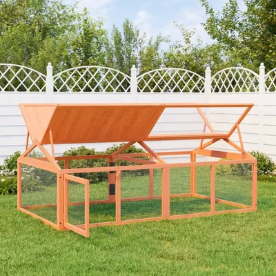 Produktbild von vidaXL Volný výběh hnědý 200x112,5x74 cm Borovicový masiv