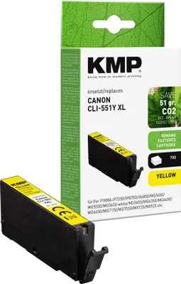 Produktbild von KMP Tinte yellow ersetzt Canon CLI-551 M XL 6446B001