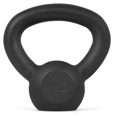 Zdjęcie produktu dla Kettlebell odważnik żeliwny - Czarny - 2 kg do 8 kg - Do treningu siłowego i domowego