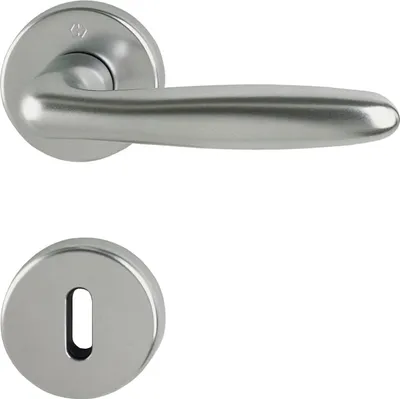 Produktbild von Hoppe Drückergarnitur Verona Türklinke mit Rosette BB mit Schnellstift, TS 37-47, Aluminium Edelstahl-Effekt