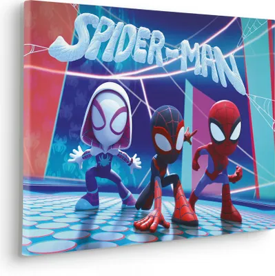 Produktbild von Keilrahmenbild - Spidey and His Amazing Friends Glowy Spideys - Größe 60 x 40 cm