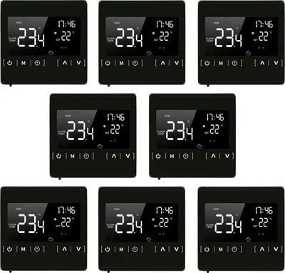 Produktbild von 8X Smart Digital Raumthermostat LCD Touchscreen Thermostat Wandthermostat für 16A Elektroheizung Fußbodenheizung Programmierbarer,Schwarz