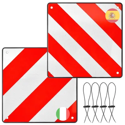 Productafbeelding van 2-in-1 Aluminium Vouwbare Waarschuwingsbord voor Spanje en Italië (50 x 50 cm)