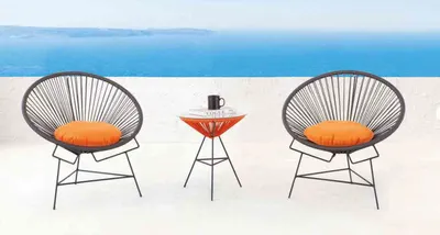 Productafbeelding van Stoelset, set bestaande uit: 2 fauteuils, een tafel, stoelen, beklede tuinmeubels, geschikt voor terras