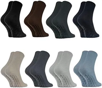 Produktbild von Famanu Antirutschsocken für Diabetiker - Schwarz, 8 Paar