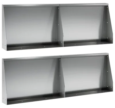 Productafbeelding van Steunmuur, 4 stuks, 60 x 12 x 40 cm, verzinkt staal, zilverkleurig