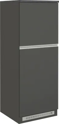 Produktbild von Küchen-Vorratsschrank Plinio, Mehrzweckschrank, 2-türiger Kühlschrankschrank, 100 % Italy, 60 x 60 x 165 cm, Anthrazit und Schiefer