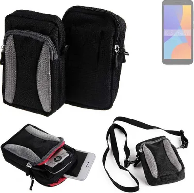 Produktbild von K-S-Trade Holster Schutz Hülle kompatibel mit Alcatel 1 (2021) Handy Hülle Gürteltasche Umhängetasche mit Zusatzfach schwarz