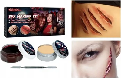 Produktbild von Narben-Make-up-Set für Halloween, Kunstblut-Set