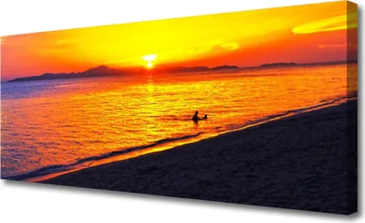 Produktbild von Tulup Leinwand-Bilder 125x50 Wandbild Canvas Kunstdruck Meer Sonne Strand Landschaft